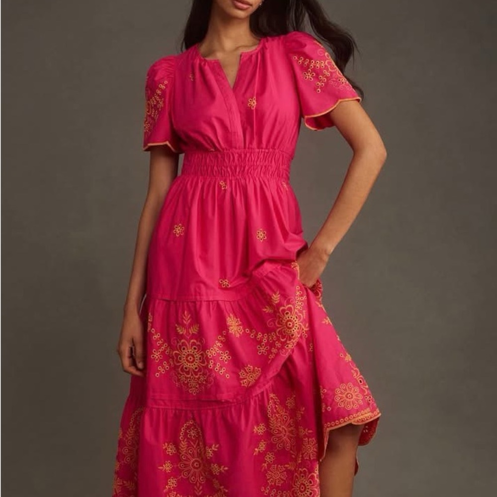 Anthropologie Maeve somerset embroidered dress in a size 1x EUC